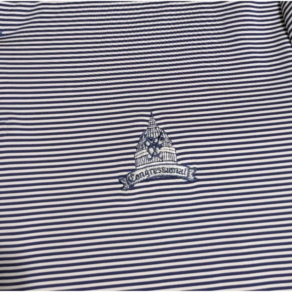 RLX Ralph Lauren Golf Polo‎ Shirt Congressional Country Club Blue Stripe XL